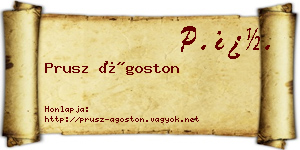 Prusz Ágoston névjegykártya